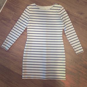 Black and white strips dress